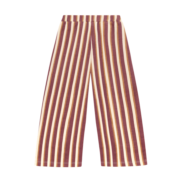 Pantalon à jambes larges à rayures colorées