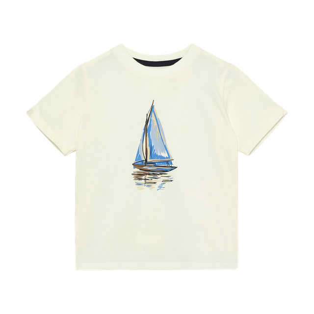 Short-sleeved sweater - Sailboat