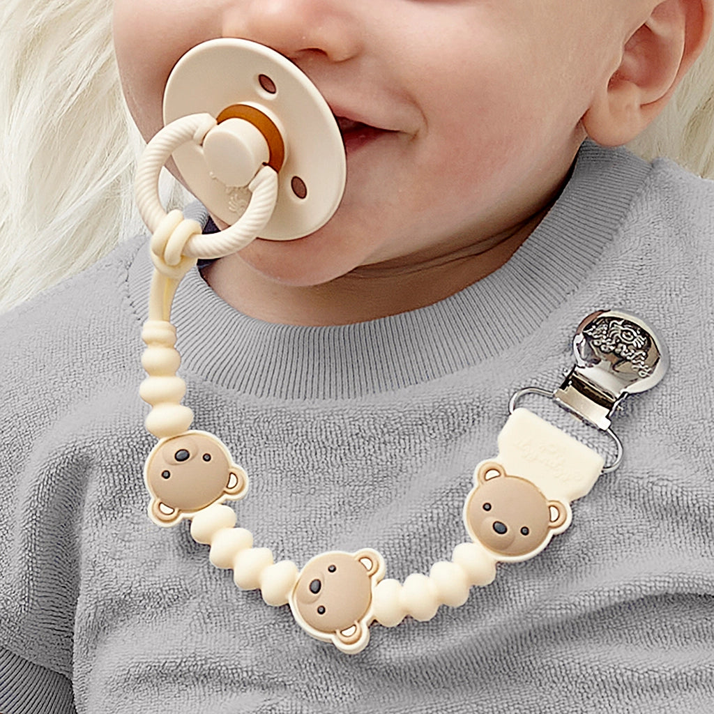 Silicone pacifier clip - Bear
