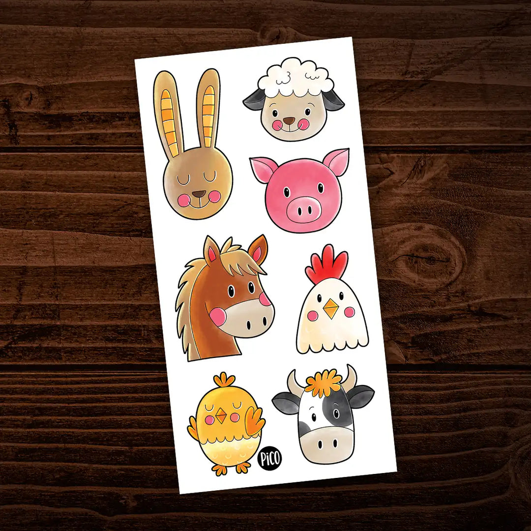 Tatouages temporaires - Les animaux de la ferme