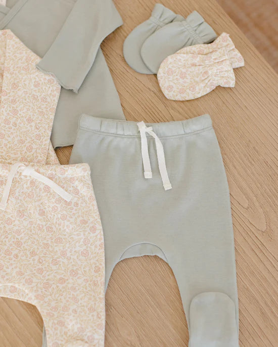 Mitaines pour nouveau-né Sage Stripe/Sage