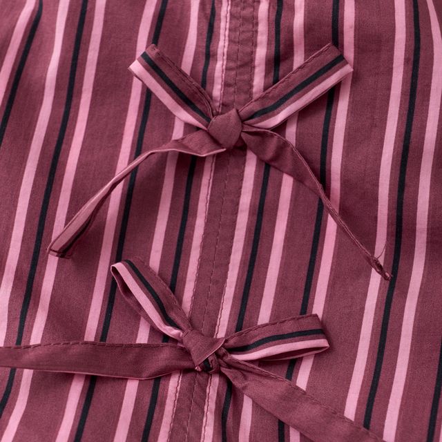 Robe tissée framboise à rayures