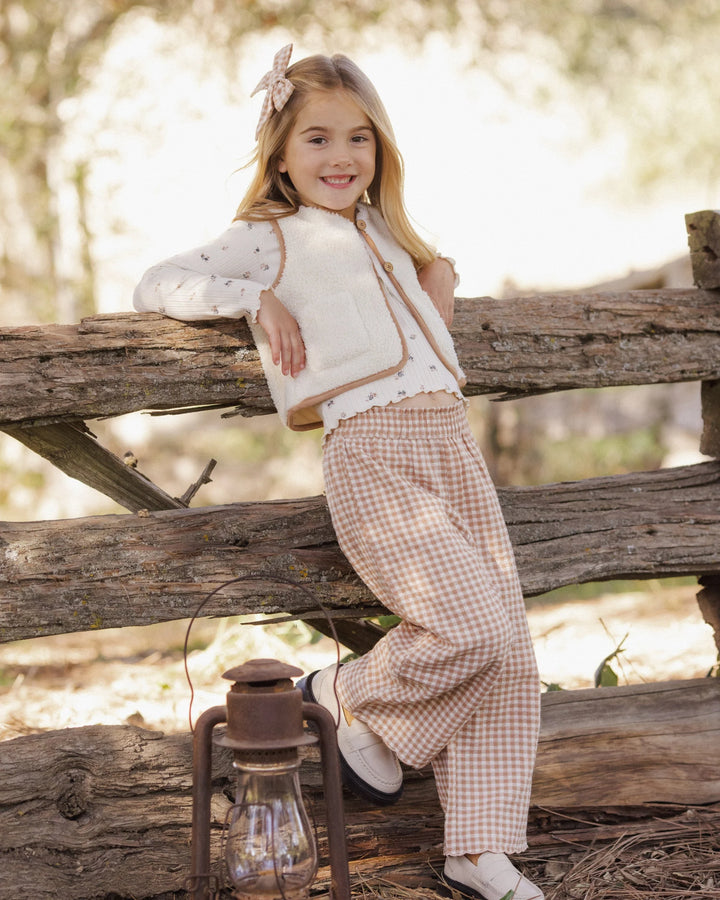 Pantalon à jambes larges - Fawn Gingham