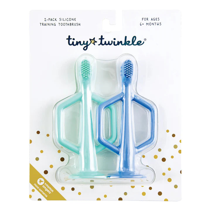 Silicone Training Toothbrush (2-Pack) - Indigo & Mint