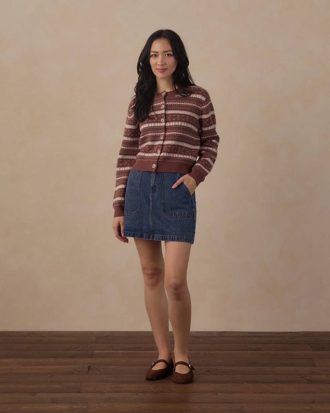 Cardigan Cheyenne pour femme - Mulberry Stripes