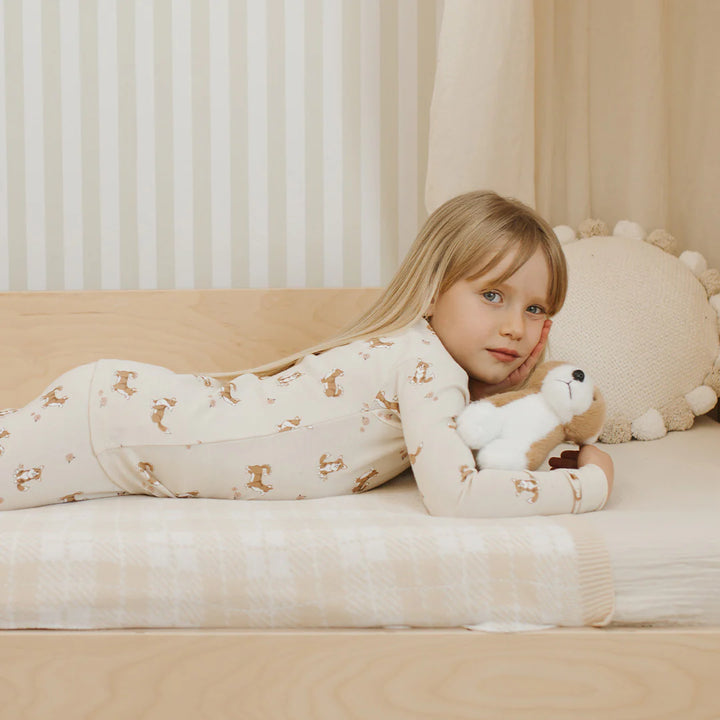Pyjama deux pièces en tricot côtelé Corgi