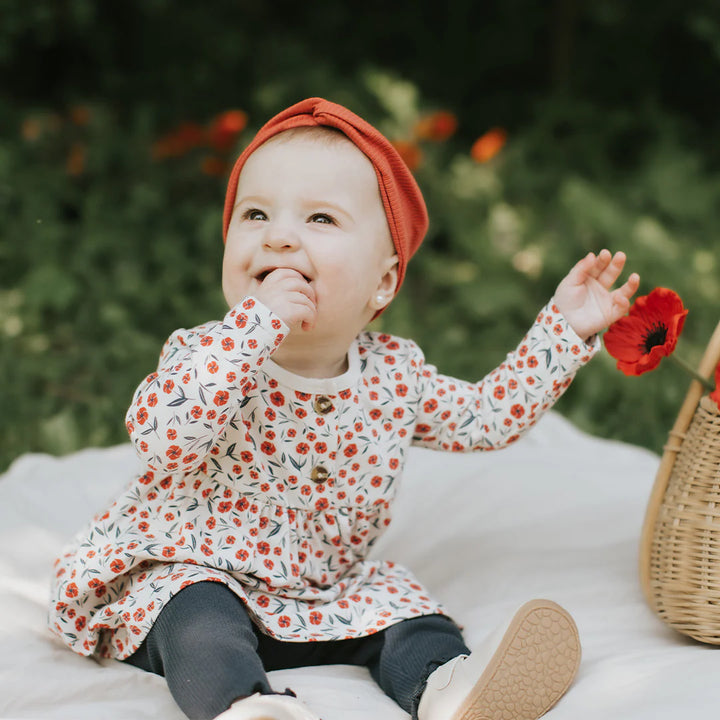 Ensemble de robes côtelées à imprimé floral coquelicot