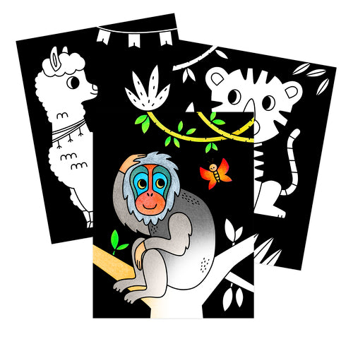 Cahier de coloriages Graffy black Animaux du monde