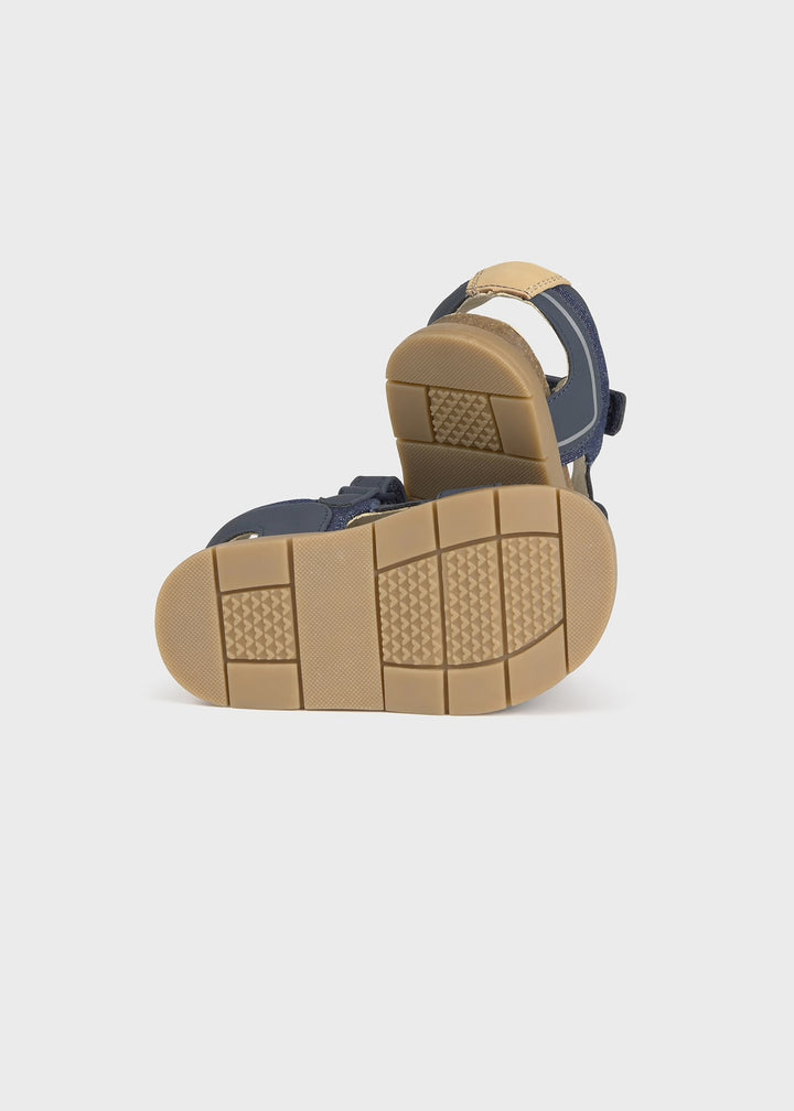 Sandales à velcro contrastées - Marine