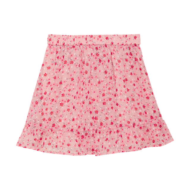 Jupe à volant - Fleurs roses