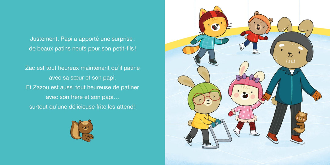 Zac et Zazou apprennent à patiner