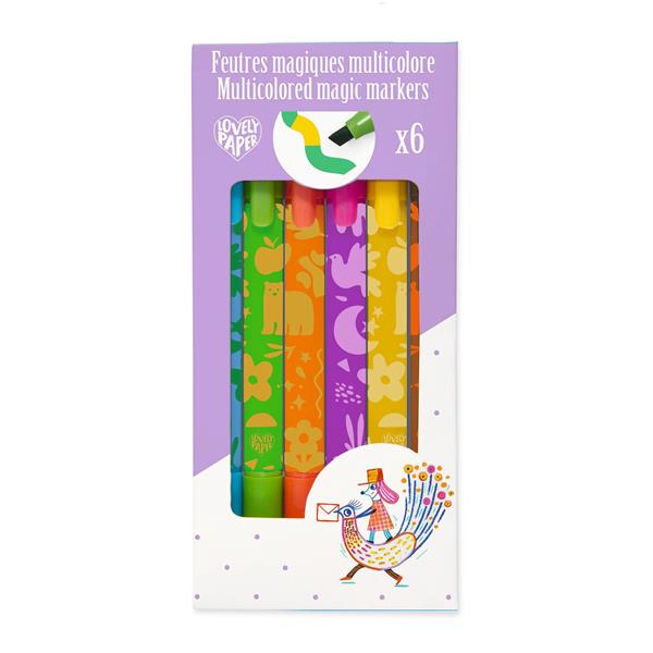6 Feutres magiques multicolores