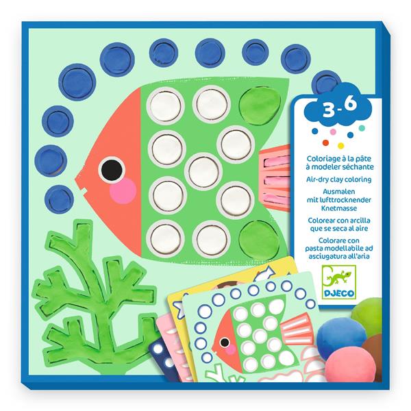 Coloriage à la pâte à modeler séchante - Coquins sous l'eau