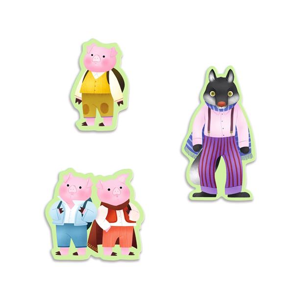 Puzzle histoire - Les trois petits cochons (35 mcx)