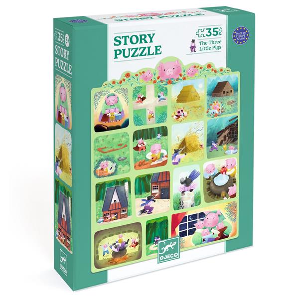 Puzzle histoire - Les trois petits cochons (35 mcx)