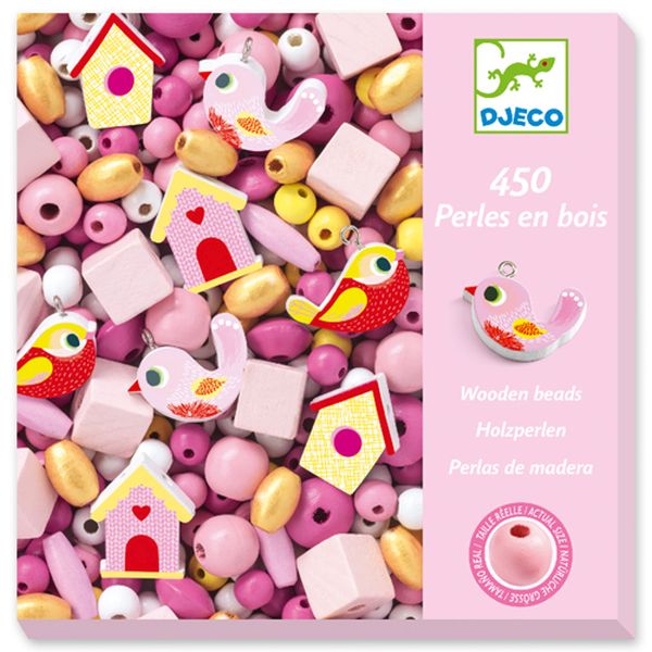 Perles en bois - Oiseaux