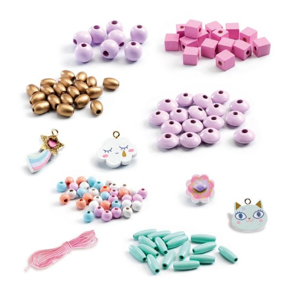 Perles de bois - Arc-en-ciel