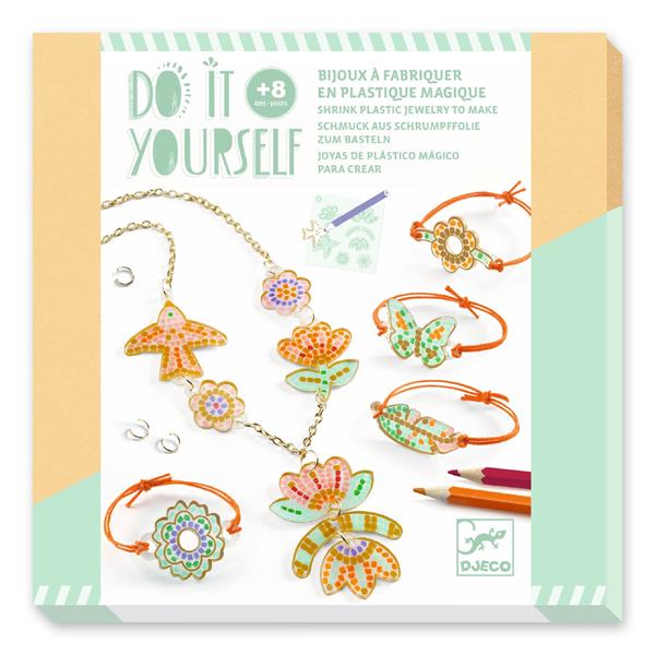 DIY - Bijoux en plastique magique - Plume et lotus