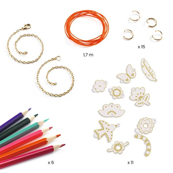 DIY - Bijoux en plastique magique - Plume et lotus
