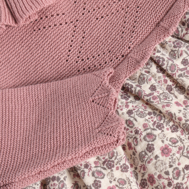Robe en tricot à volants fleuris