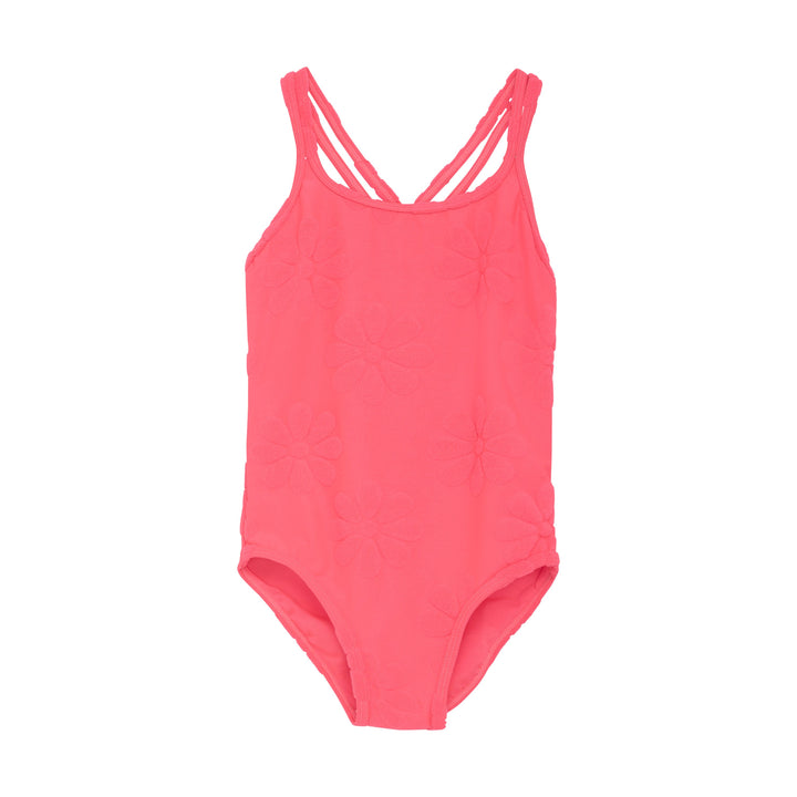 Maillot de bain une pièce Fleurs effet peluche