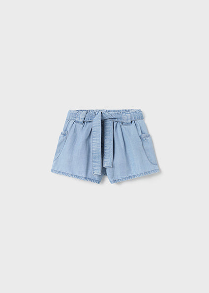 Short Paperbag Denim avec ceinture
