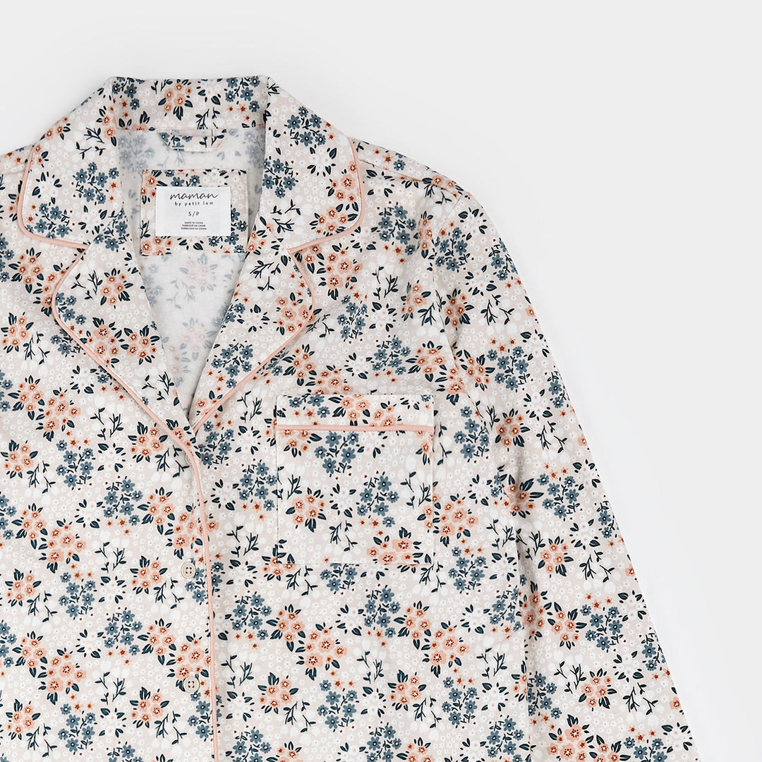 Pyjama deux pièces à imprimé de fleurs printanières (femme)