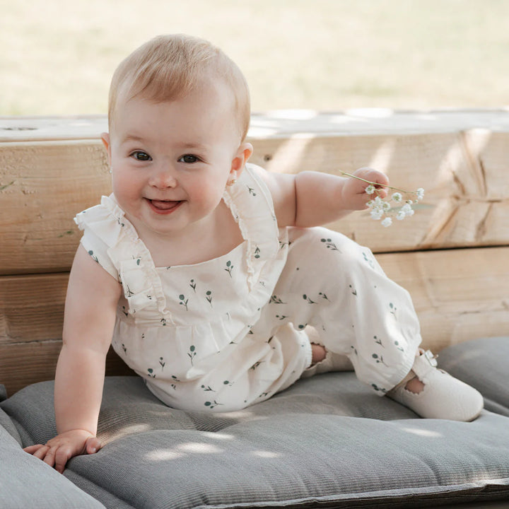 Romper croisé à imprimé de tulipes bleues