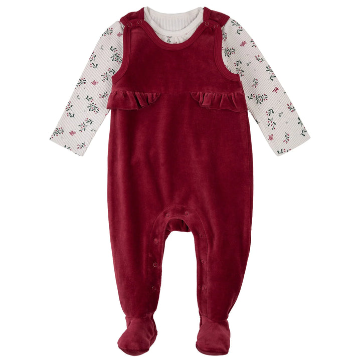 Ensemble salopette Baies d'hiver et houx