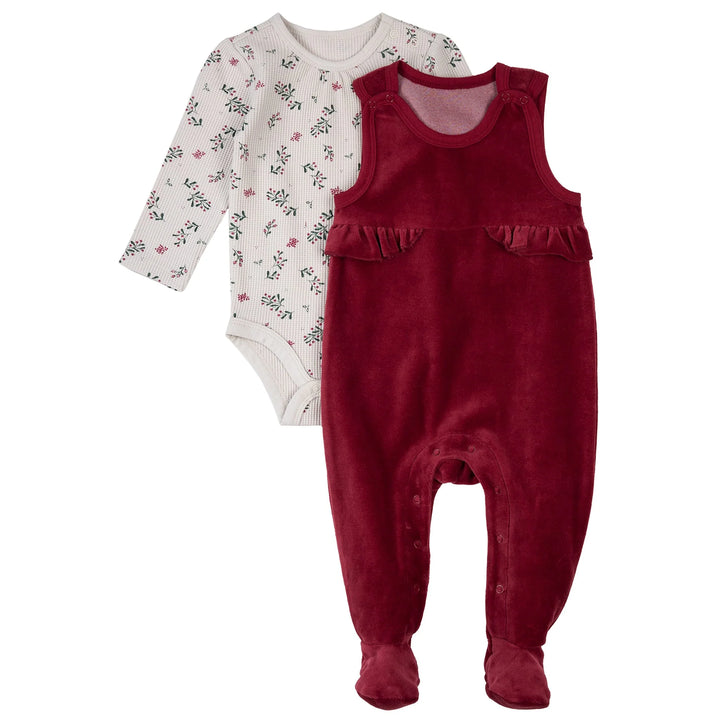 Ensemble salopette Baies d'hiver et houx