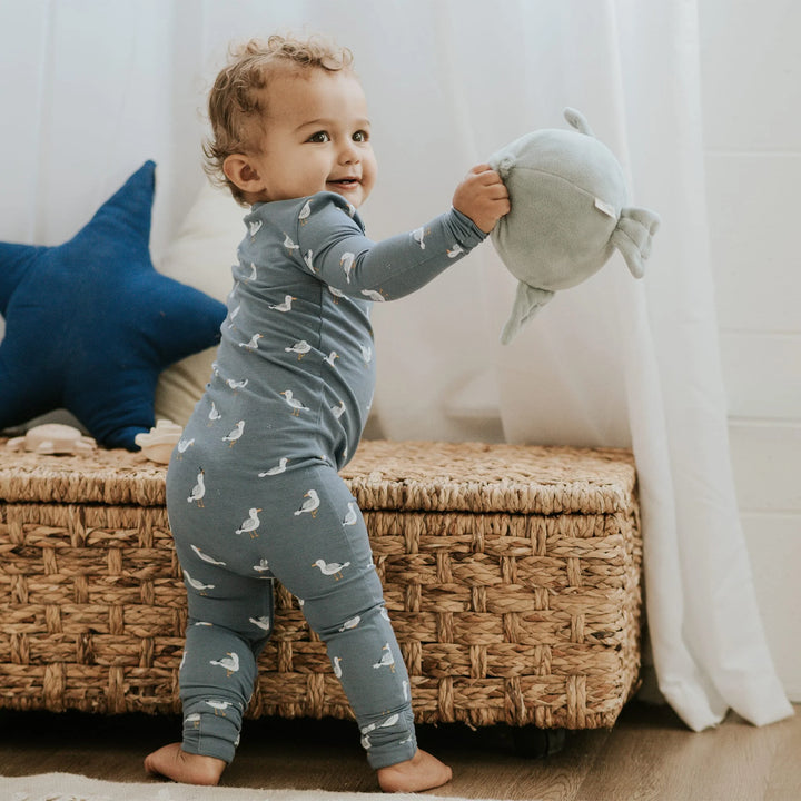Pyjama une pièce convertible à imprimé de mouettes