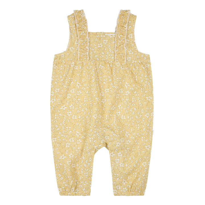 Romper à imprimé de fleurs sur fond jaune