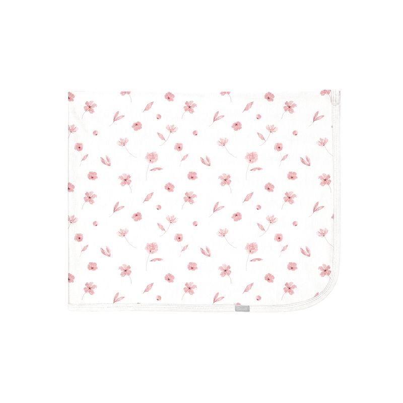 Couverture en modal - Fleurs roses sur fond crème