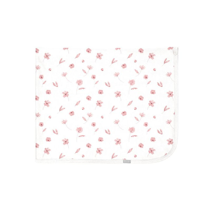 Couverture en modal - Fleurs roses sur fond crème