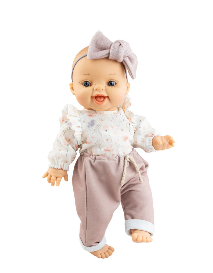 Bébé Gordis - Rachel avec chandail fleuris, pantalon et boucle