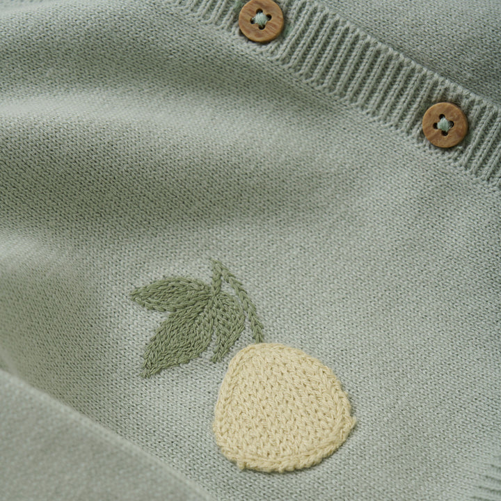 Cardigan en coton avec poires brodées
