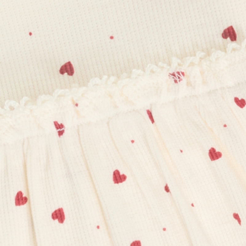 Robe en tricot côtelé à imprimé de coeurs