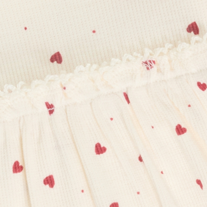 Robe en tricot côtelé à imprimé de coeurs