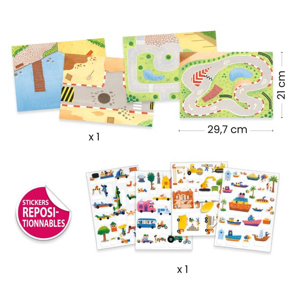 Gommettes à relever - Véhicules