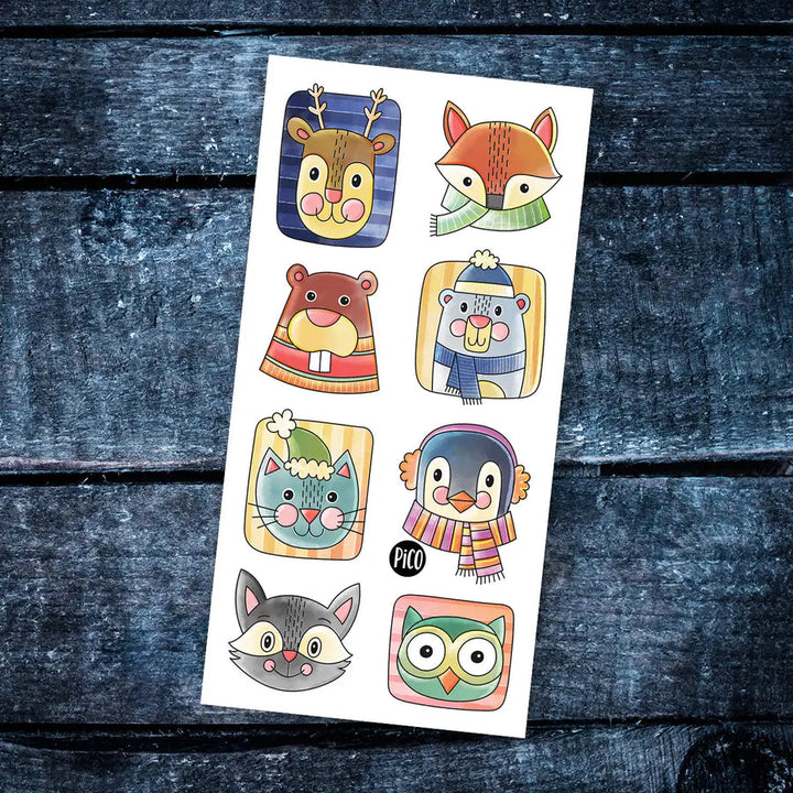 Tatouages temporaires - Les animaux hivernaux