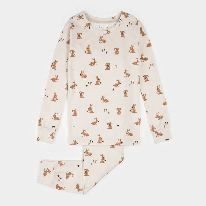 Pyjama deux pièces à imprimé de lapins