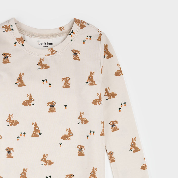 Pyjama deux pièces à imprimé de lapins