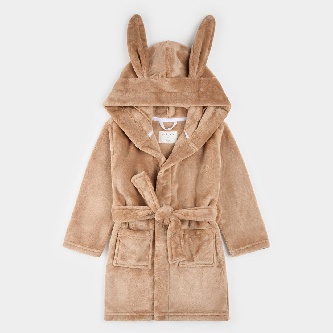 Mocha-colored dressing gown with bunny ear hood Fillettes & Fiston Mocha-colored dressing gown with bunny ear hood Fillettes & Fiston
