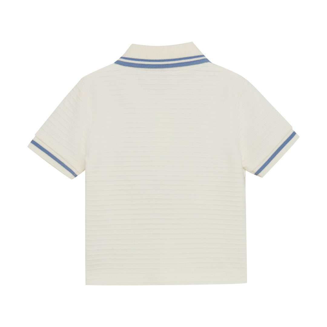 Polo côtelé crème