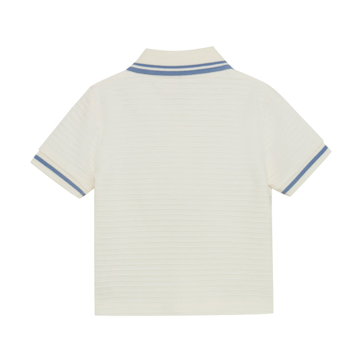 Polo côtelé crème
