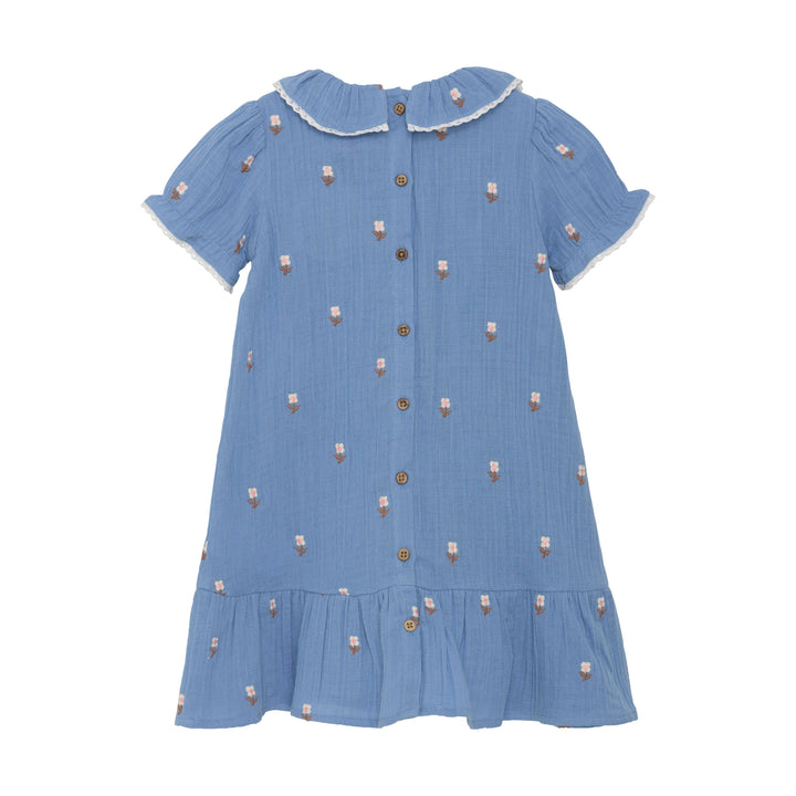Robe en mousseline avec fleurs brodées