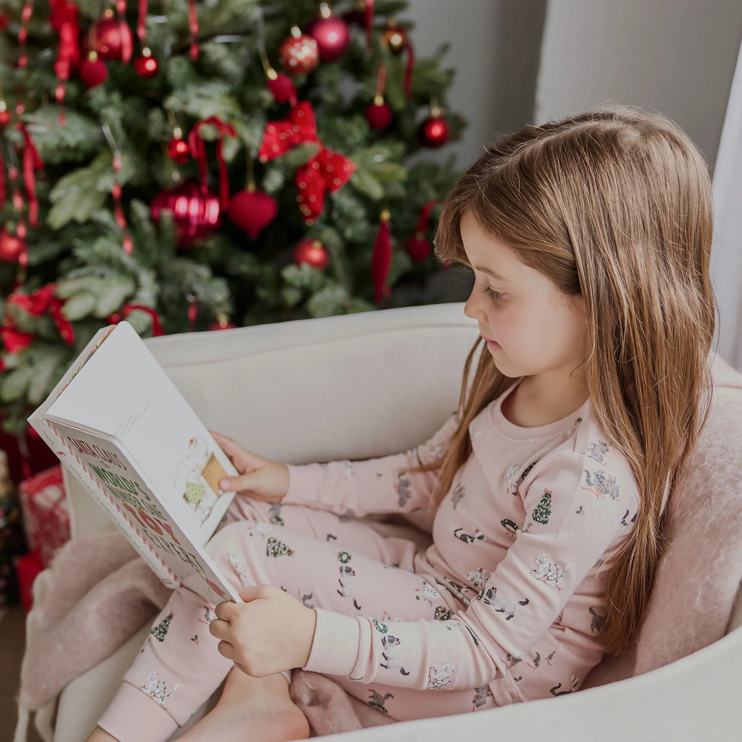 Pyjama deux pièces à imprimé chats festifs