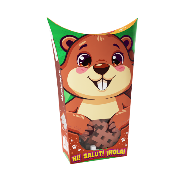 Mini Waffle - Animaux de poche : Castor (25 pcs)