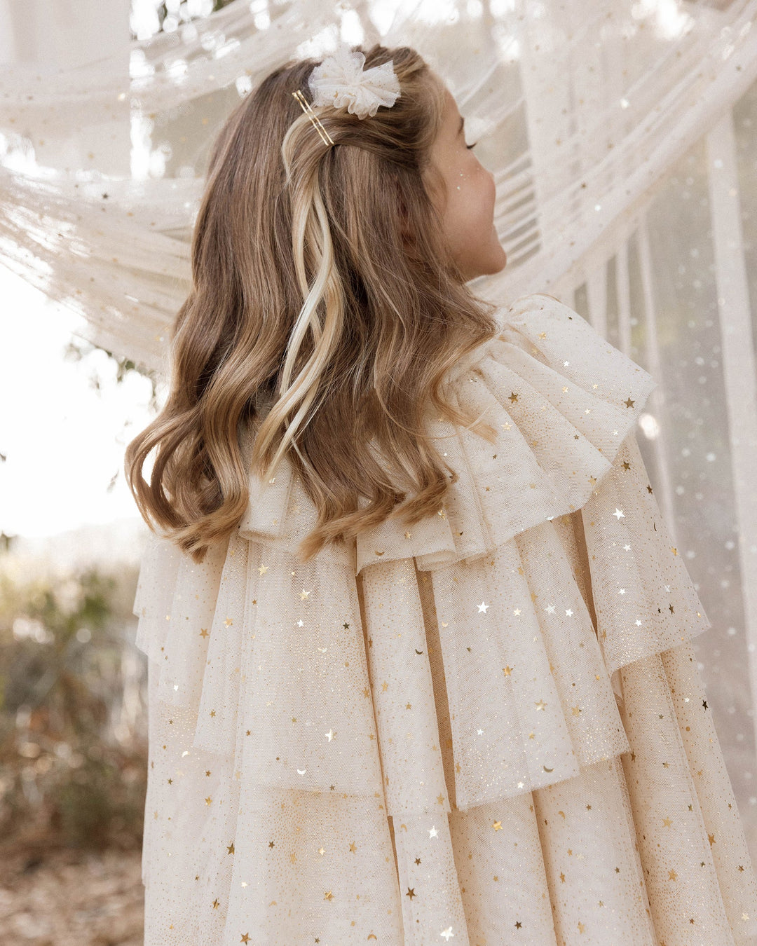 Barrettes en tulle - Champagne Stars
