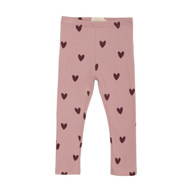 Legging côtelé à imprimé de coeurs